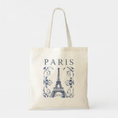 Tote Bag Delft Blue Paris Eiffel Tower (Dos)