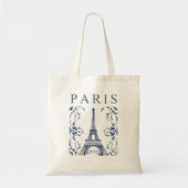 Tote Bag Delft Blue Paris Eiffel Tower (Devant)