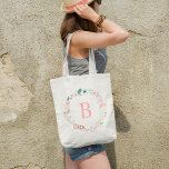 Tote Bag Délicate couronne florale sur mesure Monogramme<br><div class="desc">Le magnifique monogramme est orné d'une délicate et élégante couronne florale.</div>