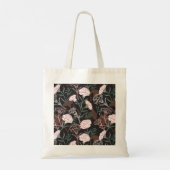 Tote Bag Délicates oeillets roses avec fleurs Feuilles vert (Dos)
