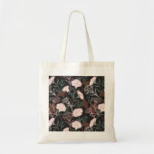 Tote Bag Délicates oeillets roses avec fleurs Feuilles vert (Devant)