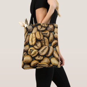 Tote Bag Délicieux haricots de café dorés rustiques