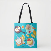 Tote Bag Délicieux petit déjeuner Pancakes Oeufs Café (Devant)