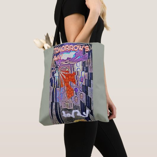 Tote Bag Demain's Way Aujourd'hui Retro Future Art (De près)