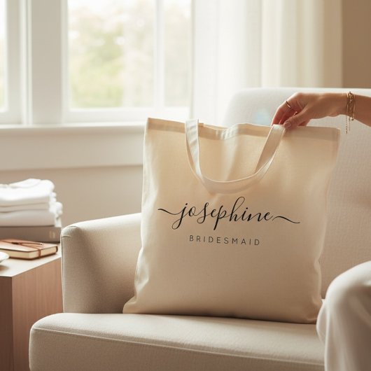 Tote Bag Demande de Demoiselle d'Honneur Personnalisée Nom 