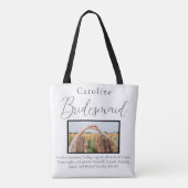 Tote Bag Demande de Demoiselle d'Honneur Photo Souvenirs Fa (Dos)