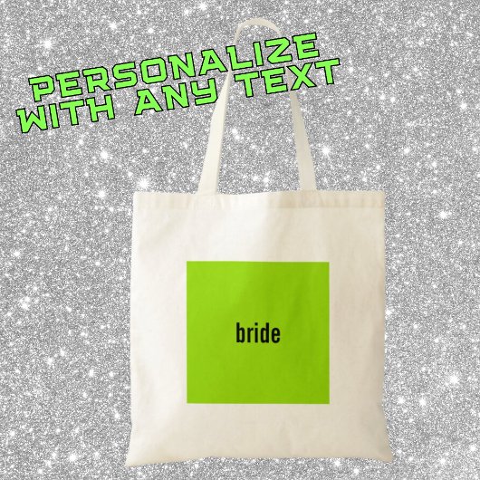 Tote Bag Demande de témoin de mariage Green Girl Summer en