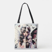 Tote Bag Demi Ange Diable Beauté Sombre Aile Brisée Fée (Dos)