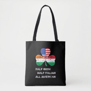 Tote Bag Demi-irlandais demi-italien Shamrock du drapeau am