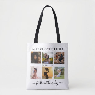 Tote Bag demi noir moitié blanc Elégante première mère jour