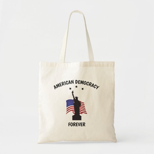 Tote Bag Démocratie américaine : toujours avec un drapeau (Devant)