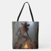 Tote Bag Demogorgon Creatures Around a Campfire (Devant)