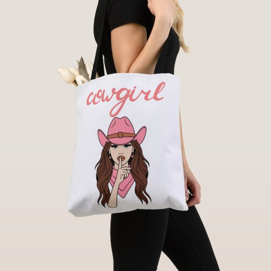 Tote Bag demoiselle cowgirl (De près)