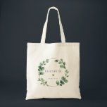 Tote Bag Demoiselle d'honneur au vert sauge d'eucalyptus<br><div class="desc">Créez votre propre sac fourre-tout personnalisé avec le nom de votre demoiselle d'honneur. Des botaniques élégantes de vert sauge d'eucalyptus avec un cœur en faux or illumineront votre journée ou feront un cadeau qu'ils n'oublieront pas.</div>