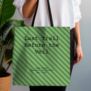 Tote Bag Demoiselle d'honneur Bachelorette rayée verte de j