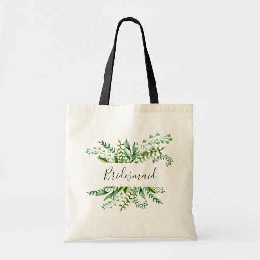 Tote Bag Demoiselle d'honneur. Botanique de verdure à l'aqu (Devant)