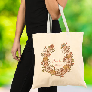 Tote Bag Demoiselle d'honneur Cheval à Fleurs Bohème