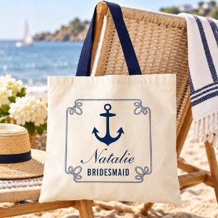 Tote Bag Demoiselle d'honneur d'ancre de marine nautique