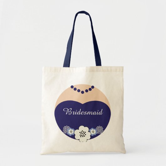Tote Bag Demoiselle d'honneur de bleu marine épousant (Devant)