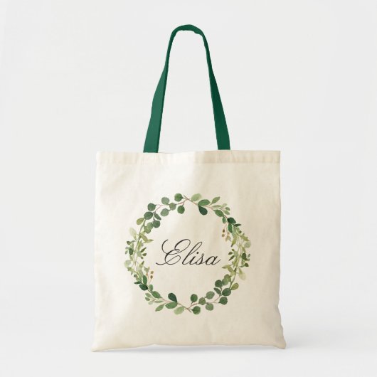 Tote Bag Demoiselle d'honneur de guirlande de feuille de (Devant)