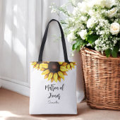 Tote Bag Demoiselle d'honneur de mariage au tournesol