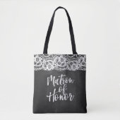 Tote Bag Demoiselle d'honneur en dentelle sur tableau noir (Devant)