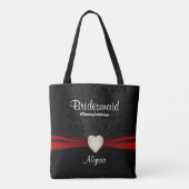 Tote Bag Demoiselle d'honneur - Équipe de la mariée noire e (Dos)