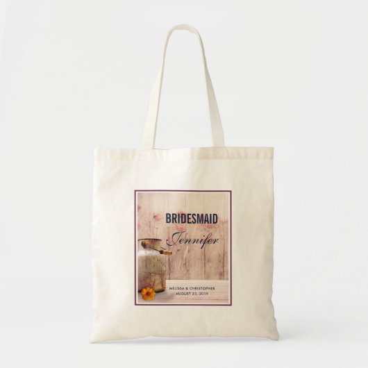 Tote Bag Demoiselle d'honneur Fleur Rustique Mariage à la C (Devant)