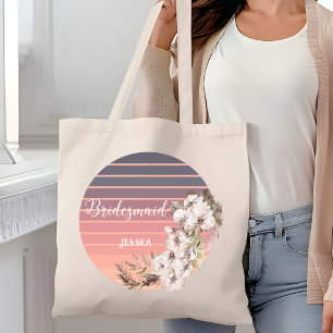 Tote Bag Demoiselle d'honneur Fleurie Or Rose Coucher de So