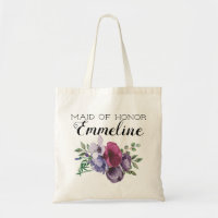 Demoiselle d'honneur Fleurs de verdure Violet prun