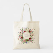 Tote Bag Demoiselle d'honneur Fleurs Violettes Roses & Papi (Dos)