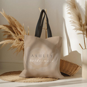 Tote Bag Demoiselle d'honneur florale aquarelle rose