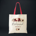 Tote Bag demoiselle d'honneur florale de Bourgogne<br><div class="desc">conception florale et texte</div>