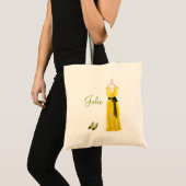 Tote Bag Demoiselle d'honneur jaune personnalisée (Devant (produit))