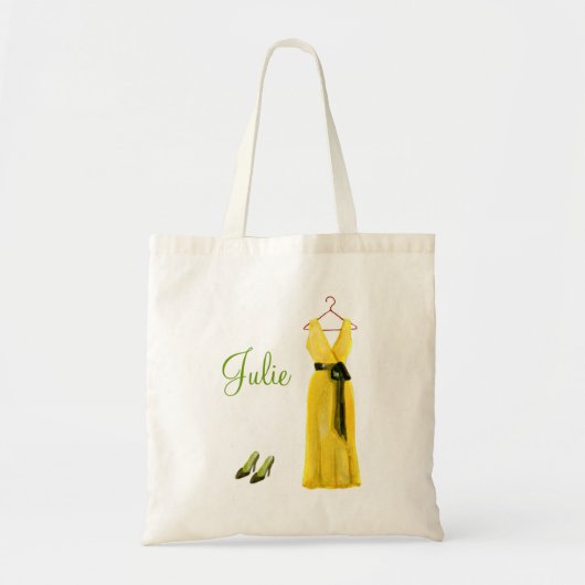 Tote Bag Demoiselle d'honneur jaune personnalisée (Devant)