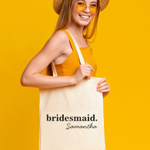 Tote Bag Demoiselle d'honneur Moderne Personnalisée pour un
