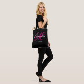 Tote Bag Demoiselle d'honneur Monogramme fantaisie Noir Bla (Sur le modèle)