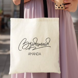 Tote Bag Demoiselle d'honneur Nom personnalisé