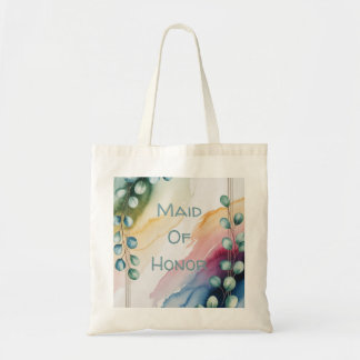 Tote Bag Demoiselle d'honneur personnalisée à l'aquarelle e
