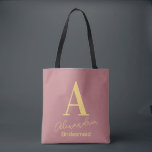 Tote Bag Demoiselle d'honneur personnalisée avec monogramme<br><div class="desc">C'est un design de monogramme personnalisé simple, moderne. Ce design élégant est dans le rose poussiéreux tendance avec une typographie stylée. C'est parfait comme cadeau personnalisé pour votre demoiselle d'honneur ou comme cadeau de remerciement pour votre cortège de mariée ou comme cadeau pour votre enterrement de vie de jeune fille....</div>