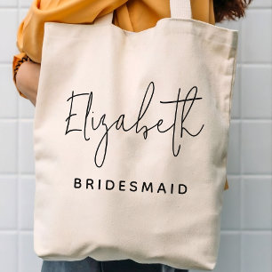 Tote Bag Demoiselle d'honneur personnalisée avec nom minima