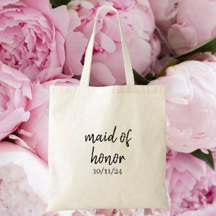Tote Bag Demoiselle d'honneur personnalisée Date du mariage