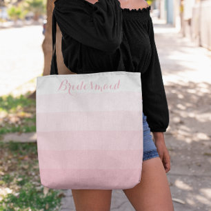 Tote Bag Demoiselle d'honneur personnalisée rayure ombrée b