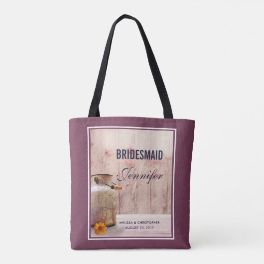 Tote Bag Demoiselle d'honneur Pot à Lait Rustique Mariage C (Dos)