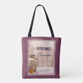 Tote Bag Demoiselle d'honneur Pot en lait rustique Mariage  (Dos)