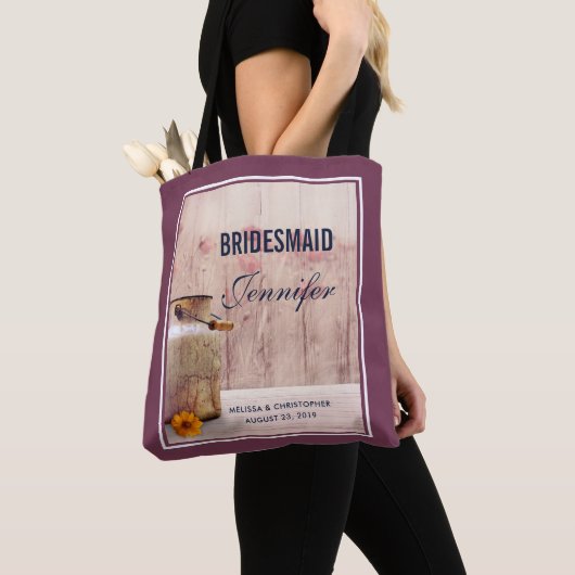 Tote Bag Demoiselle d'honneur Pot en lait rustique Mariage (De près)