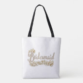 Tote Bag Demoiselle d'honneur Roses Blanches Pailletées Arg (Dos)