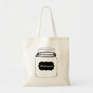 Tote Bag Demoiselle d'honneur rustique de pot de maçon