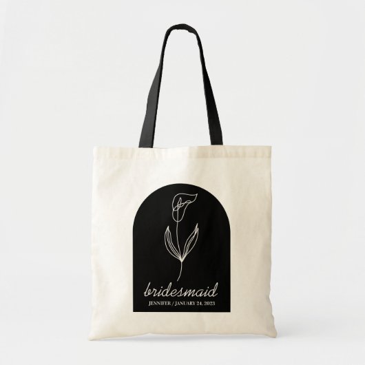 Tote Bag Demoiselle d'honneur Simple Classique Botanique Li (Devant)