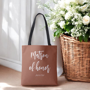 Tote Bag Demoiselle d'Honneur Terracotta Brun Mariage